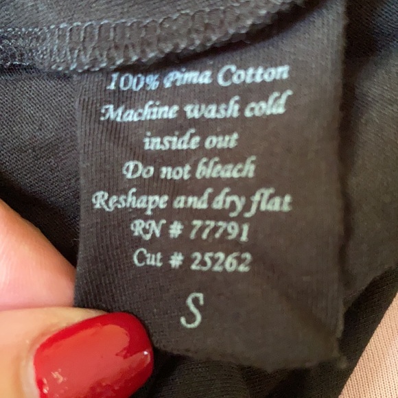 Pima Cotton Spandex Black Top NeverUsed - Picture 4 of 4